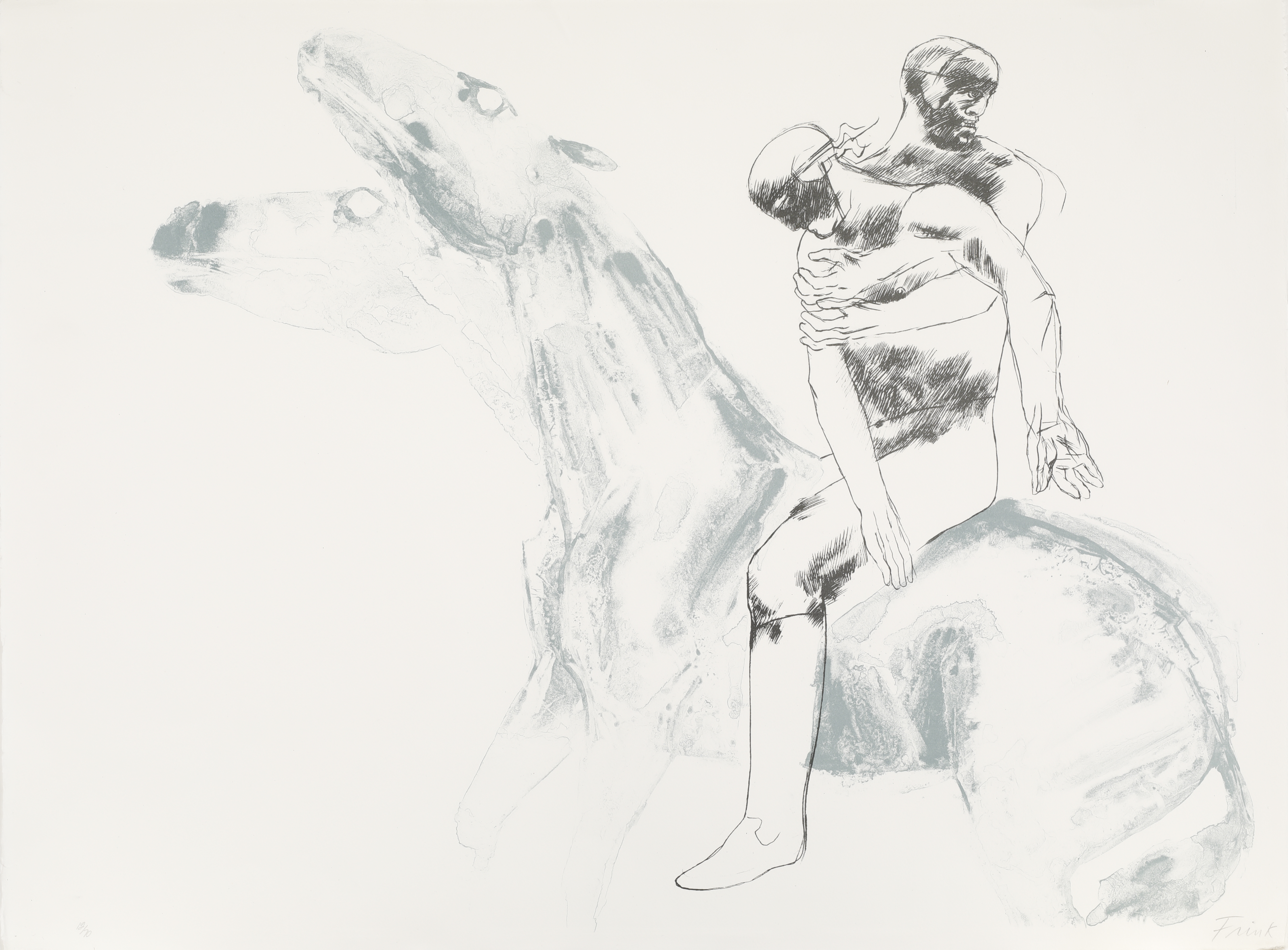 Elisabeth Frink. Man And Horse IV, 1971. Lithograph on paper, 12/70.