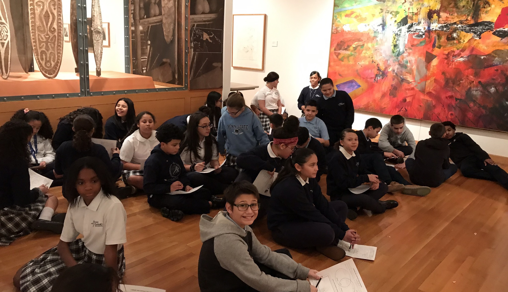 Students from Holy Infancy School explore the galleries