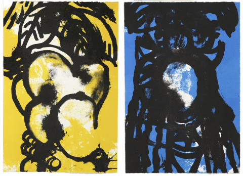 Grace Hartigan. Marie Antoinette and Cleopatra, 2004. Lithograph on paper, diptych, 7/50
