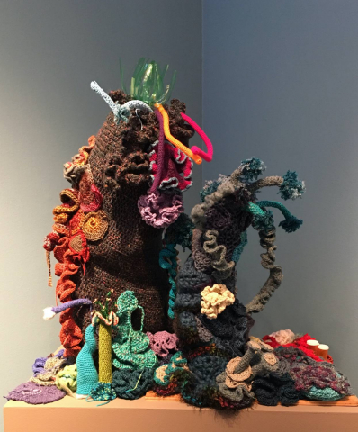 Lehigh Satellite Reef (detail).  Photo by Mark Wonsidler from Crochet Coral Reef Exhibition